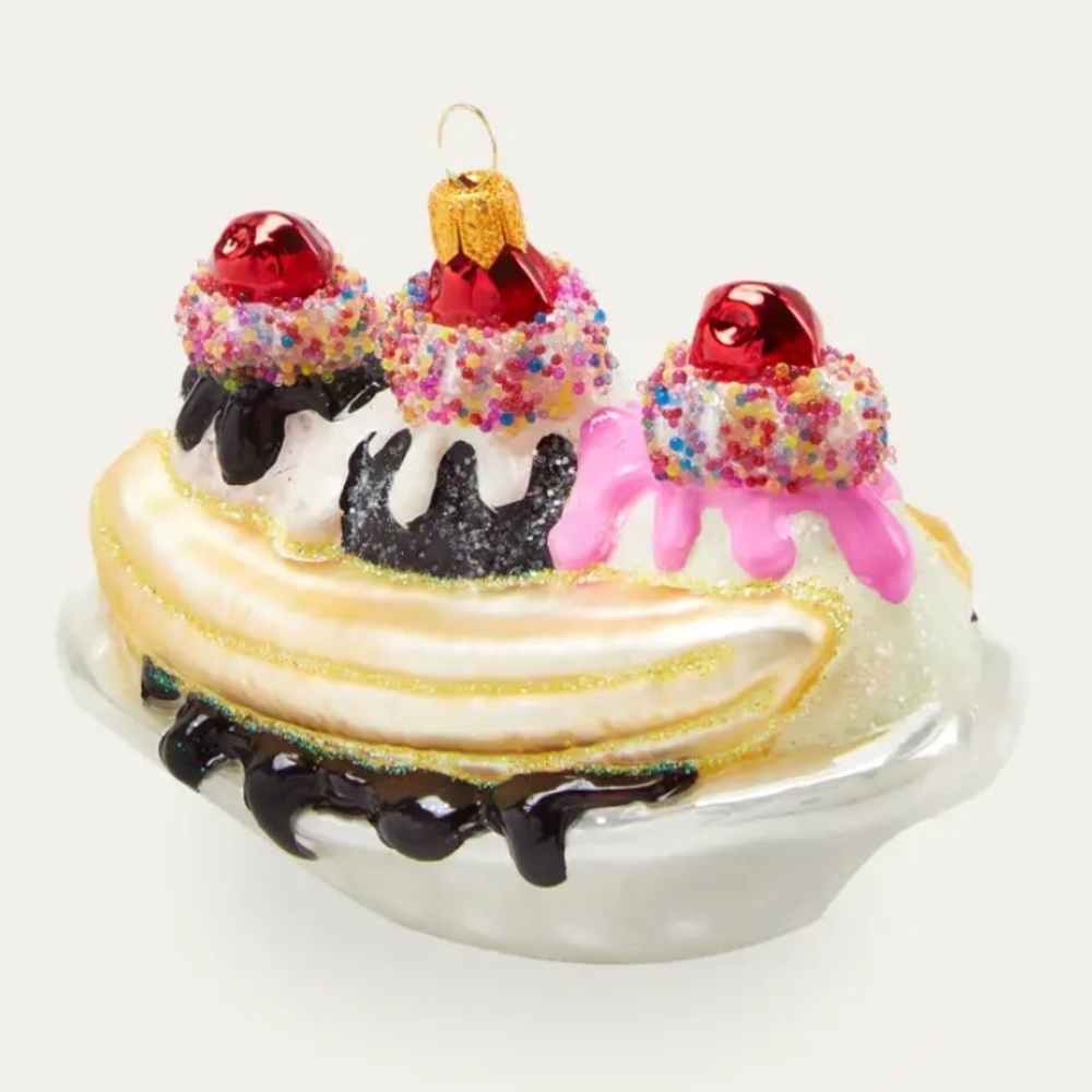Bergdorf Goodman banana split christmas ornament